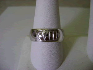 Wedding band w/ Roman Numeral engraving