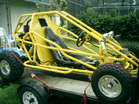 rail car on trailer